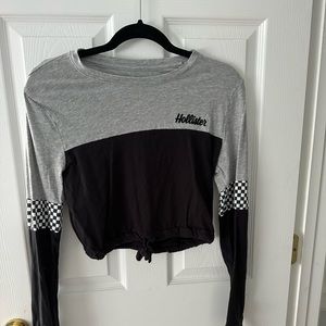 Checkerboard B/W Hollister Crop Top XS